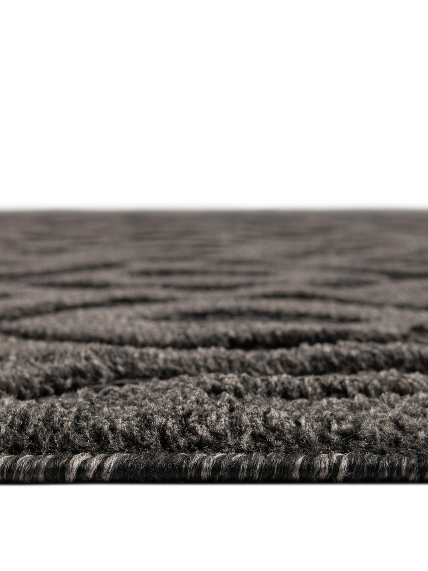 Charcoal 6' x 9' Outdoor Trellis Textured Rectangle Area Rug Weather Resistant for Patio, Deck, Terrace, Balcony, Porch Geometric Design Water Safe Outside Carpet for Sale at Rug Engine