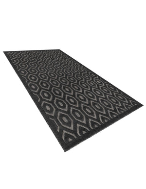 Charcoal 5' 3 x 8' Outdoor Trellis Textured Rectangle Area Rug Weather Resistant for Patio, Deck, Terrace, Balcony, Porch Geometric Design Water Safe Outside Carpet for Sale at Rug Engine