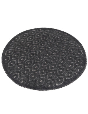 Charcoal 4' x 4' Outdoor Trellis Textured Round Area Rug Weather Resistant for Patio, Deck, Terrace, Balcony, Porch Geometric Design Water Safe Outside Carpet for Sale at Rug Engine