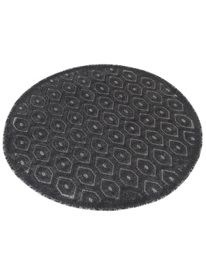 Charcoal 4' x 4' Outdoor Trellis Textured Round Area Rug Weather Resistant for Patio, Deck, Terrace, Balcony, Porch Geometric Design Water Safe Outside Carpet for Sale at Rug Engine