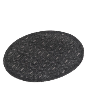 Charcoal 3' x 3' Outdoor Trellis Textured Round Area Rug Weather Resistant for Patio, Deck, Terrace, Balcony, Porch Geometric Design Water Safe Outside Carpet for Sale at Rug Engine