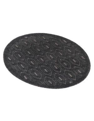 Charcoal 3' x 3' Outdoor Trellis Textured Round Area Rug Weather Resistant for Patio, Deck, Terrace, Balcony, Porch Geometric Design Water Safe Outside Carpet for Sale at Rug Engine