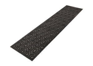 Charcoal 2' x 8' Outdoor Trellis Textured Runner Area Rug Weather Resistant for Patio, Deck, Terrace, Balcony, Porch Geometric Design Water Safe Outside Carpet for Sale at Rug Engine