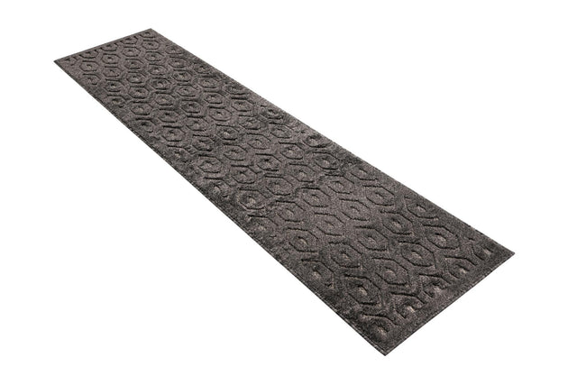 Charcoal 2' x 8' Outdoor Trellis Textured Runner Area Rug Weather Resistant for Patio, Deck, Terrace, Balcony, Porch Geometric Design Water Safe Outside Carpet for Sale at Rug Engine