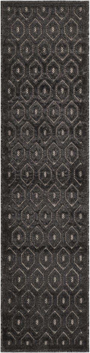 Charcoal 2' x 8' Outdoor Trellis Textured Runner Area Rug Weather Resistant for Patio, Deck, Terrace, Balcony, Porch Geometric Design Water Safe Outside Carpet for Sale at Rug Engine