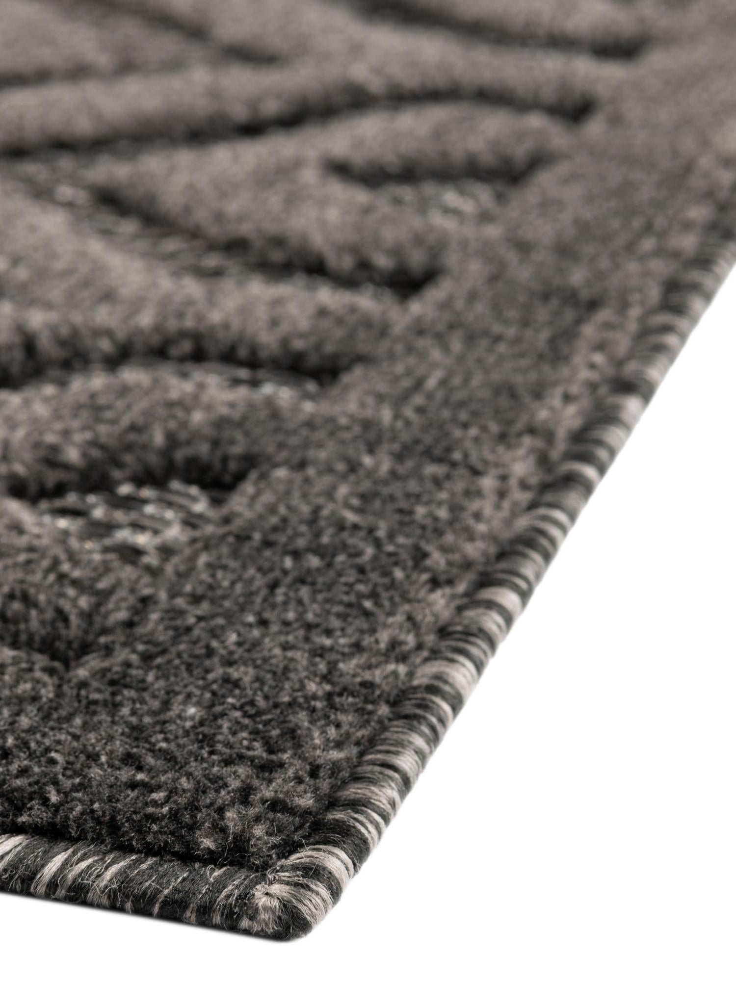 Charcoal 2' x 6' Outdoor Trellis Textured Runner Area Rug Weather Resistant for Patio, Deck, Terrace, Balcony, Porch Geometric Design Water Safe Outside Carpet for Sale at Rug Engine