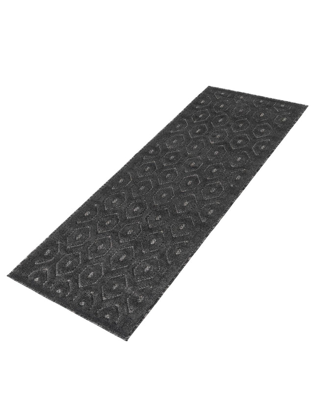 Charcoal 2' x 6' Outdoor Trellis Textured Runner Area Rug Weather Resistant for Patio, Deck, Terrace, Balcony, Porch Geometric Design Water Safe Outside Carpet for Sale at Rug Engine
