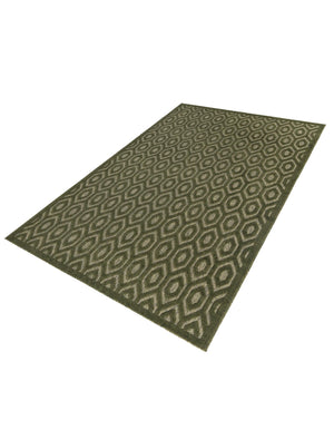 Green 9' x 12' Outdoor Trellis Textured Rectangle Area Rug Weather Resistant for Patio, Deck, Terrace, Balcony, Porch Geometric Design Water Safe Outside Carpet for Sale at Rug Engine