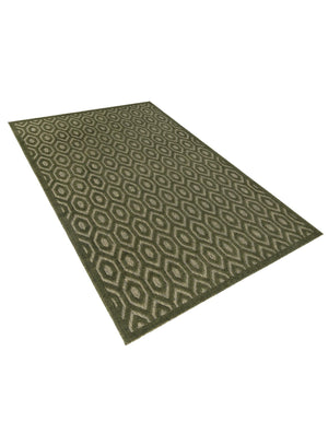 Green 9' x 12' Outdoor Trellis Textured Rectangle Area Rug Weather Resistant for Patio, Deck, Terrace, Balcony, Porch Geometric Design Water Safe Outside Carpet for Sale at Rug Engine