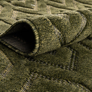 Green 9' x 12' Outdoor Trellis Textured Rectangle Area Rug Weather Resistant for Patio, Deck, Terrace, Balcony, Porch Geometric Design Water Safe Outside Carpet for Sale at Rug Engine