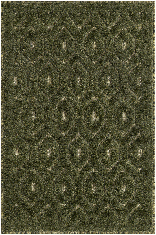 Green 2' x 3' Outdoor Trellis Textured Rectangle Area Rug Weather Resistant for Patio, Deck, Terrace, Balcony, Porch Geometric Design Water Safe Outside Carpet for Sale at Rug Engine