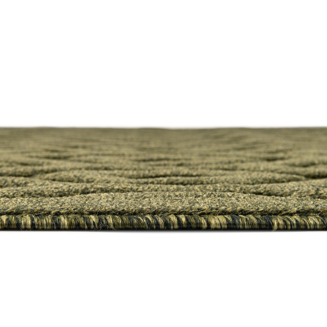 Green 7' 10 x 7' 10 Outdoor Trellis Textured Square Area Rug Weather Resistant for Patio, Deck, Terrace, Balcony, Porch Geometric Design Water Safe Outside Carpet for Sale at Rug Engine