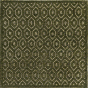 Green 7' 10 x 7' 10 Outdoor Trellis Textured Square Area Rug Weather Resistant for Patio, Deck, Terrace, Balcony, Porch Geometric Design Water Safe Outside Carpet for Sale at Rug Engine