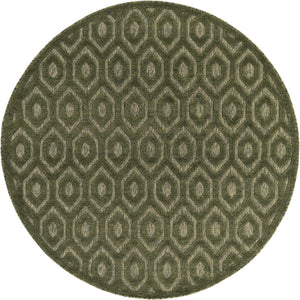 Green 7' x 7' Outdoor Trellis Textured Round Area Rug Weather Resistant for Patio, Deck, Terrace, Balcony, Porch Geometric Design Water Safe Outside Carpet for Sale at Rug Engine