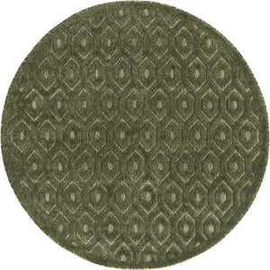 Green 5' 3 x 5' 3 Outdoor Trellis Textured Round Area Rug Weather Resistant for Patio, Deck, Terrace, Balcony, Porch Geometric Design Water Safe Outside Carpet for Sale at Rug Engine