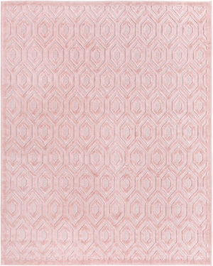 Pink 7' 10 x 10' Outdoor Trellis Textured Rectangle Area Rug Weather Resistant for Patio, Deck, Terrace, Balcony, Porch Geometric Design Water Safe Outside Carpet for Sale at Rug Engine