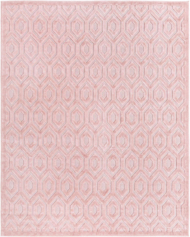 Pink 7' 10 x 10' Outdoor Trellis Textured Rectangle Area Rug Weather Resistant for Patio, Deck, Terrace, Balcony, Porch Geometric Design Water Safe Outside Carpet for Sale at Rug Engine