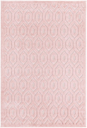 Pink 4' x 6' Outdoor Trellis Textured Rectangle Area Rug Weather Resistant for Patio, Deck, Terrace, Balcony, Porch Geometric Design Water Safe Outside Carpet for Sale at Rug Engine