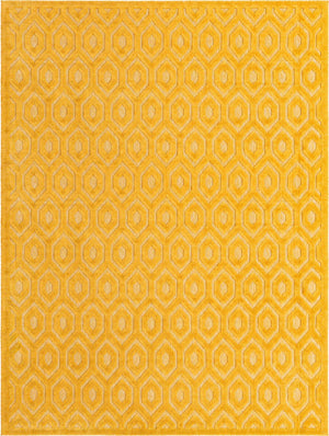 Yellow 9' x 12' Outdoor Trellis Textured Rectangle Area Rug Weather Resistant for Patio, Deck, Terrace, Balcony, Porch Geometric Design Water Safe Outside Carpet for Sale at Rug Engine