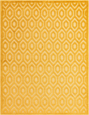 Yellow 7' 10 x 10' Outdoor Trellis Textured Rectangle Area Rug Weather Resistant for Patio, Deck, Terrace, Balcony, Porch Geometric Design Water Safe Outside Carpet for Sale at Rug Engine