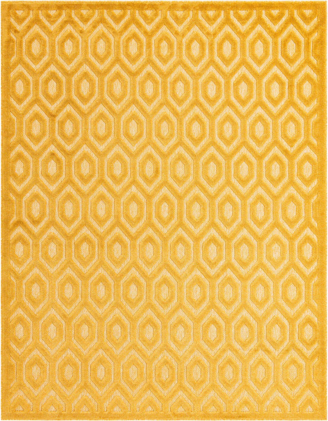 Yellow 7' 10 x 10' Outdoor Trellis Textured Rectangle Area Rug Weather Resistant for Patio, Deck, Terrace, Balcony, Porch Geometric Design Water Safe Outside Carpet for Sale at Rug Engine