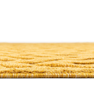 Yellow 6' x 9' Outdoor Trellis Textured Rectangle Area Rug Weather Resistant for Patio, Deck, Terrace, Balcony, Porch Geometric Design Water Safe Outside Carpet for Sale at Rug Engine