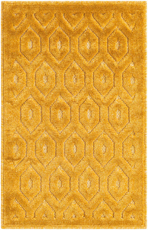 Yellow 2' x 3' Outdoor Trellis Textured Rectangle Area Rug Weather Resistant for Patio, Deck, Terrace, Balcony, Porch Geometric Design Water Safe Outside Carpet for Sale at Rug Engine