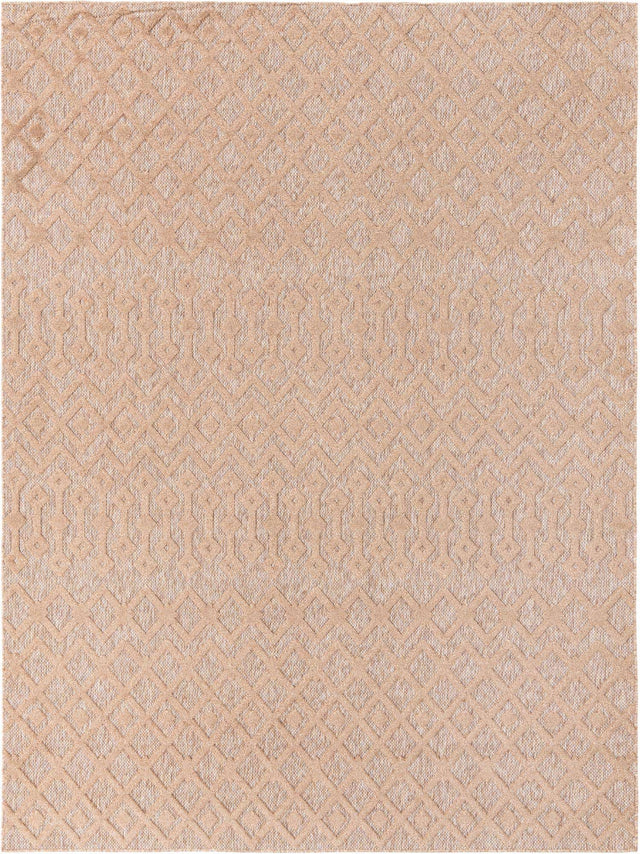 Beige 9' x 12' Outdoor Trellis Textured Rectangle Area Rug Weather Resistant for Patio, Deck, Terrace, Balcony, Porch Geometric Design Water Safe Outside Carpet for Sale at Rug Engine