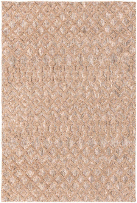 Beige 6' x 9' Outdoor Trellis Textured Rectangle Area Rug Weather Resistant for Patio, Deck, Terrace, Balcony, Porch Geometric Design Water Safe Outside Carpet for Sale at Rug Engine