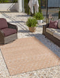 Beige 4' x 6' Outdoor Trellis Textured Rectangle Area Rug Weather Resistant for Patio, Deck, Terrace, Balcony, Porch Geometric Design Water Safe Outside Carpet for Sale at Rug Engine