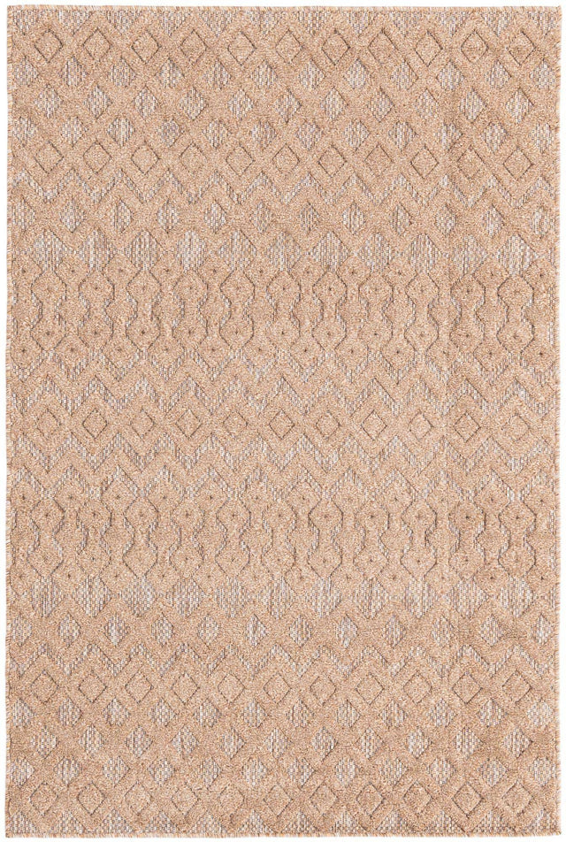 Beige 4' x 6' Outdoor Trellis Textured Rectangle Area Rug Weather Resistant for Patio, Deck, Terrace, Balcony, Porch Geometric Design Water Safe Outside Carpet for Sale at Rug Engine