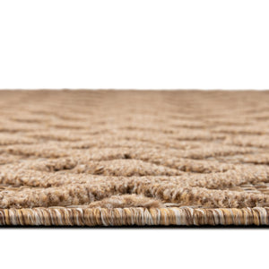Beige 7' 10 x 7' 10 Outdoor Trellis Textured Square Area Rug Weather Resistant for Patio, Deck, Terrace, Balcony, Porch Geometric Design Water Safe Outside Carpet for Sale at Rug Engine