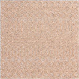 Beige 7' 10 x 7' 10 Outdoor Trellis Textured Square Area Rug Weather Resistant for Patio, Deck, Terrace, Balcony, Porch Geometric Design Water Safe Outside Carpet for Sale at Rug Engine