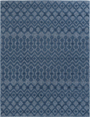 Navy Blue 7' 10 x 10' Outdoor Trellis Textured Rectangle Area Rug Weather Resistant for Patio, Deck, Terrace, Balcony, Porch Geometric Design Water Safe Outside Carpet for Sale at Rug Engine