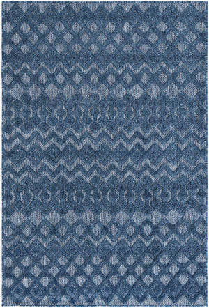 Navy Blue 4' x 6' Outdoor Trellis Textured Rectangle Area Rug Weather Resistant for Patio, Deck, Terrace, Balcony, Porch Geometric Design Water Safe Outside Carpet for Sale at Rug Engine