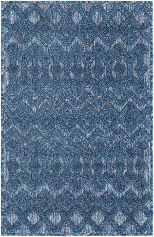 Navy Blue 2' x 3' Outdoor Trellis Textured Rectangle Area Rug Weather Resistant for Patio, Deck, Terrace, Balcony, Porch Geometric Design Water Safe Outside Carpet for Sale at Rug Engine