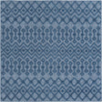 Navy Blue 7' 10 x 7' 10 Outdoor Trellis Textured Square Area Rug Weather Resistant for Patio, Deck, Terrace, Balcony, Porch Geometric Design Water Safe Outside Carpet for Sale at Rug Engine