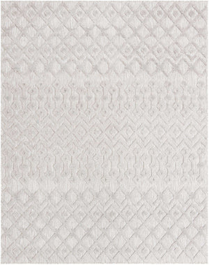 Grey 7' 10 x 10' Outdoor Trellis Textured Rectangle Area Rug Weather Resistant for Patio, Deck, Terrace, Balcony, Porch Geometric Design Water Safe Outside Carpet for Sale at Rug Engine