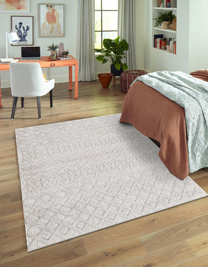 Grey 2' x 3' Outdoor Trellis Textured Rectangle Area Rug Weather Resistant for Patio, Deck, Terrace, Balcony, Porch Geometric Design Water Safe Outside Carpet for Sale at Rug Engine