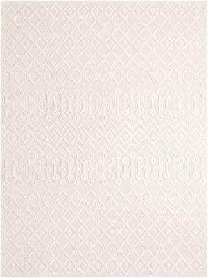 Ivory 9' x 12' Outdoor Trellis Textured Rectangle Area Rug Weather Resistant for Patio, Deck, Terrace, Balcony, Porch Geometric Design Water Safe Outside Carpet for Sale at Rug Engine