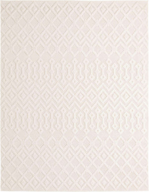 Ivory 8' x 10' Outdoor Trellis Textured Rectangle Rug