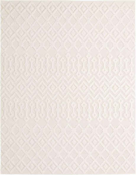 Ivory 8' x 10' Outdoor Trellis Textured Rectangle Rug