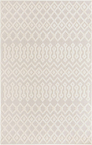 Ivory 5' 3 x 8' Outdoor Trellis Textured Rectangle Area Rug Weather Resistant for Patio, Deck, Terrace, Balcony, Porch Geometric Design Water Safe Outside Carpet for Sale at Rug Engine
