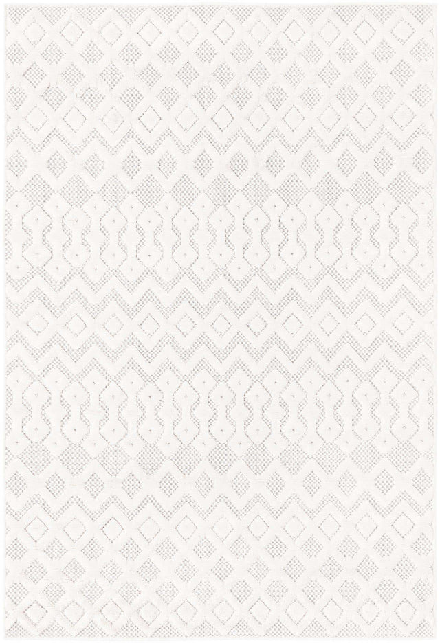Ivory 4' x 6' Outdoor Trellis Textured Rectangle Area Rug Weather Resistant for Patio, Deck, Terrace, Balcony, Porch Geometric Design Water Safe Outside Carpet for Sale at Rug Engine
