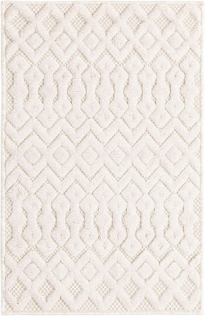 Ivory 2' x 3' Outdoor Trellis Textured Rectangle Area Rug Weather Resistant for Patio, Deck, Terrace, Balcony, Porch Geometric Design Water Safe Outside Carpet for Sale at Rug Engine