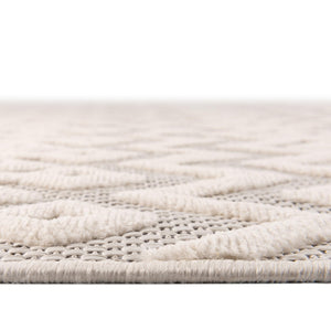 Ivory 7' 10 x 7' 10 Outdoor Trellis Textured Square Area Rug Weather Resistant for Patio, Deck, Terrace, Balcony, Porch Geometric Design Water Safe Outside Carpet for Sale at Rug Engine
