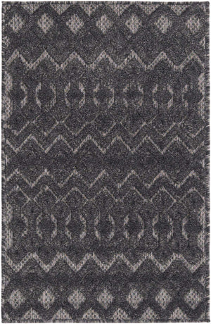 Charcoal 2' x 3' Outdoor Trellis Textured Rectangle Area Rug Weather Resistant for Patio, Deck, Terrace, Balcony, Porch Geometric Design Water Safe Outside Carpet for Sale at Rug Engine