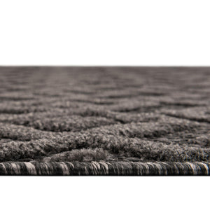 Charcoal 7' 10 x 7' 10 Outdoor Trellis Textured Square Area Rug Weather Resistant for Patio, Deck, Terrace, Balcony, Porch Geometric Design Water Safe Outside Carpet for Sale at Rug Engine