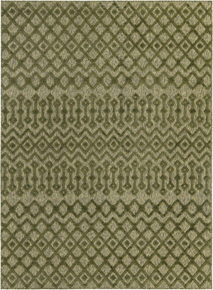 Green 9' x 12' Outdoor Trellis Textured Rectangle Area Rug Weather Resistant for Patio, Deck, Terrace, Balcony, Porch Geometric Design Water Safe Outside Carpet for Sale at Rug Engine