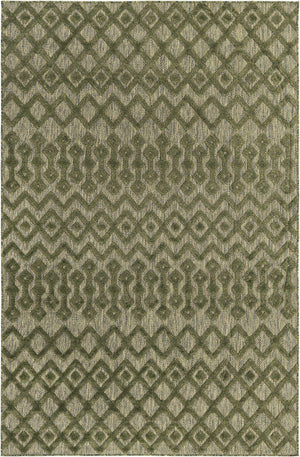 Green 6' x 9' Outdoor Trellis Textured Rectangle Area Rug Weather Resistant for Patio, Deck, Terrace, Balcony, Porch Geometric Design Water Safe Outside Carpet for Sale at Rug Engine